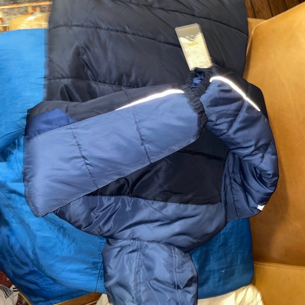Vintage Pacific Trail Puffy Hooded Navy Blue Men's Size XL Winter Coat 22W X28 L